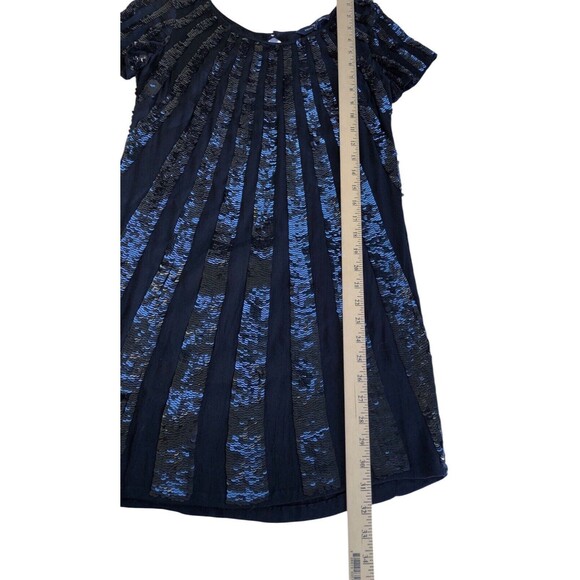 NWT French Connection SPARKLE MINI DRESS Gorgeous Black Short Sleeve Top SIZE 2 - Picture 8 of 12